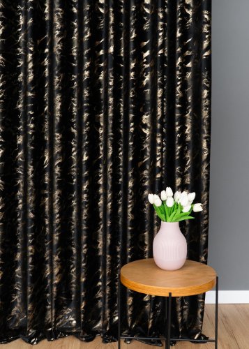 ZASŁONA VELVET CZARNA GLAMOUR POŁYSK LUMINA 
