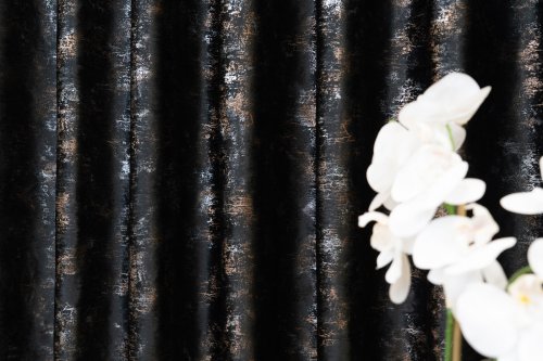 ZASŁONA VELVET CZARNY GLAMOUR PRZECIERANE ZŁOTO SREBRO