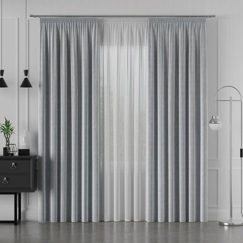 ZASŁONA VELVET JASNY SZARY