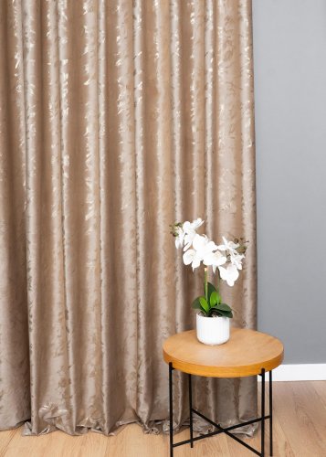 ZASŁONA VELVET CIEMNY BEŻ GLAMOUR POŁYSK LUMINA 