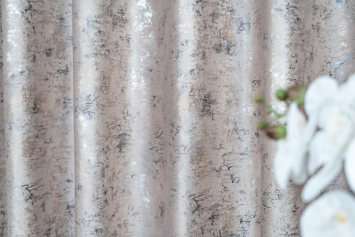 ZASŁONA VELVET KREM GLAMOUR PRZECIERANE ZŁOTO SREBRO