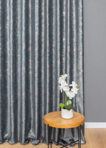 Zasłona velvet szary glamour przecierane złoto srebro