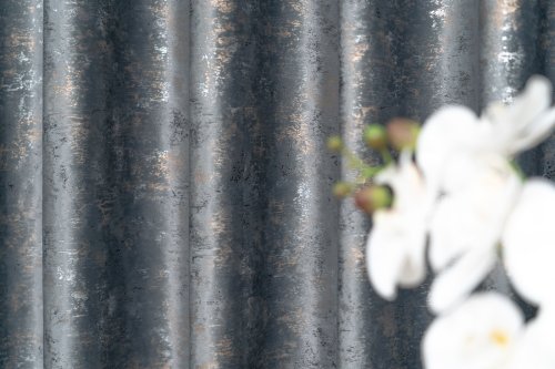 ZASŁONA VELVET SZARY GLAMOUR PRZECIERANE ZŁOTO SREBRO