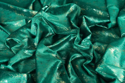 ZASŁONA VELVET ZIELONY GLAMOUR PRZECIERANE ZŁOTO SREBRO