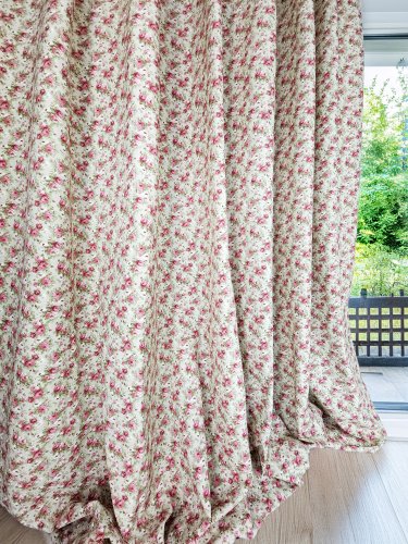 ZASŁONA VINTAGE SHABBY CHIC ROSES SZER.130CM