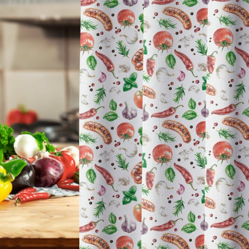 Zasłona wiosna plamoodporna grill  szer.160cm