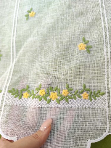 ZAZDROSTKA PANEL HAFT ŻÓŁTE KWIATUSZKI 35CM/60CM  (cena za 0,50mb)