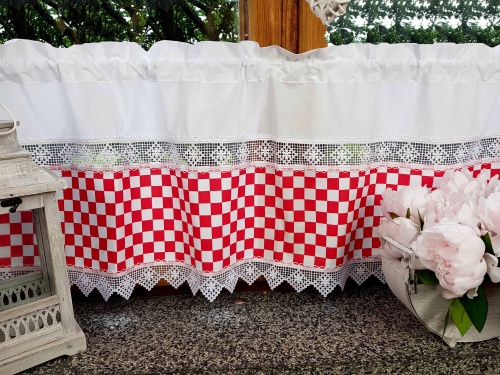 Zakostyl zazdrostka shabby chic szachownica granatowa
