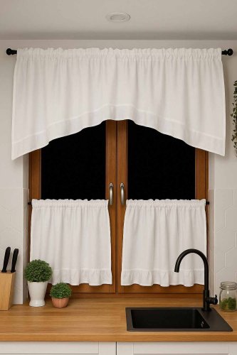 ZESTAW LAMBREKIN + ZAZDROSTKA SHABBY CHIC FALBANKA