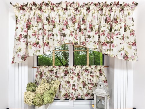 Zestaw lambrekin + zazdrostka shabby chic roses