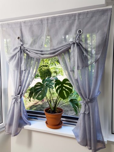 Zestaw zasłon+lambrekin szary sable