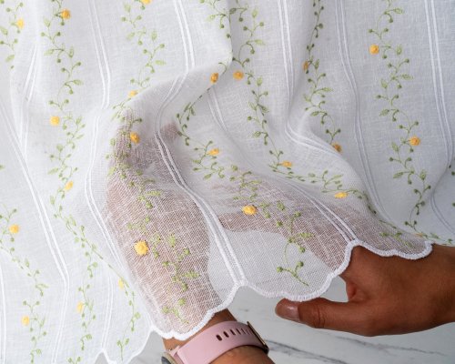 ZESTAW ZASŁON + LAMBREKIN + ZAZDROSTKA ZIELONA KRATKA KORONKA