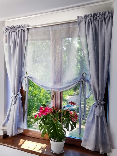 Zestaw zasłon+roleta  szary sable