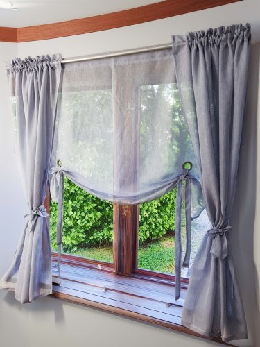 ZESTAW ZASŁON+ROLETA  SZARY SABLE 