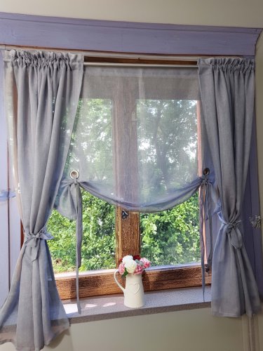 ZESTAW ZASŁON+ROLETA  SZARY SABLE 