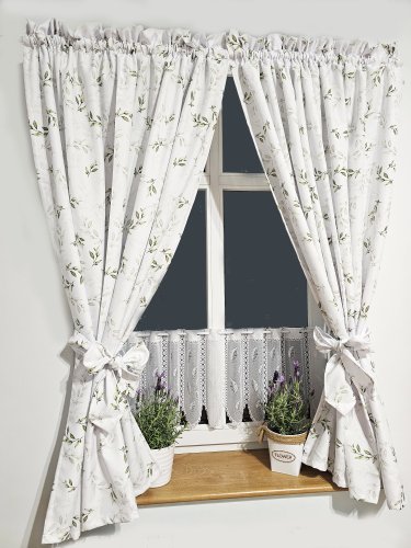 ZESTAW ZASŁON+ZAZDROSTKA PLAMOODPORNY LISTKI