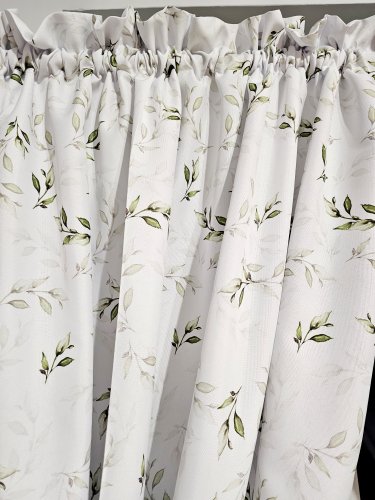 ZESTAW ZASŁON+ZAZDROSTKA PLAMOODPORNY LISTKI