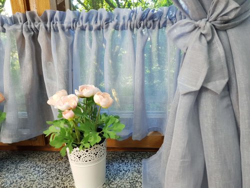 ZESTAW ZASŁON+ZAZDROSTKA+LAMBREKIN SZARY SABLE 