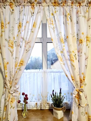 ZESTAW ZASŁON+ZAZDROSTKA WIOSNA ŻÓNKILE