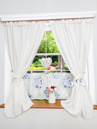 ZESTAW ZASŁON+ZAZDROSTKA ZIELONA PASTEL KRATKA